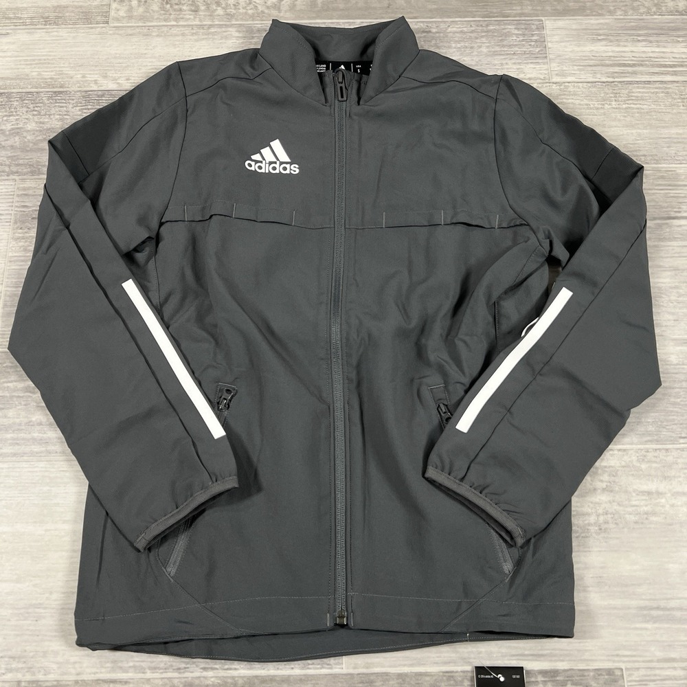 Adidas Youth Rink Suit Full Zip Lightweight Track Jacket GF8194 Gray Kids Size S